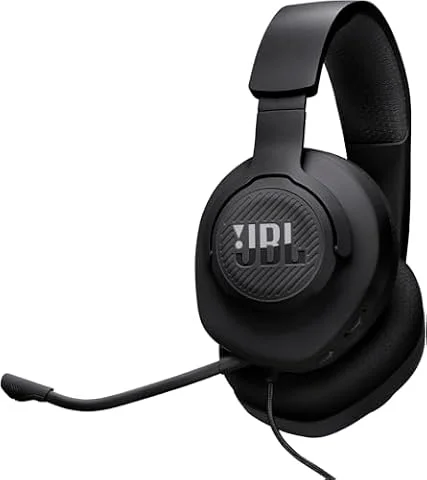 JBL Quantum 100M2 Kabelgebundenes Over-Ear Gaming Headset mit QuantumSOUND Signature, 3,5-mm-Klinke, Multi-Plattform-Kompatibilität und abnehmbarem Mikrofon mit Stummschaltungsoption, Schwarz
