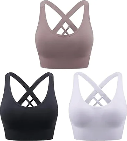 Heersan Damen Sport BH Starker Halt, Push-up Yoga BHS, ohne Bügel Sport Bra