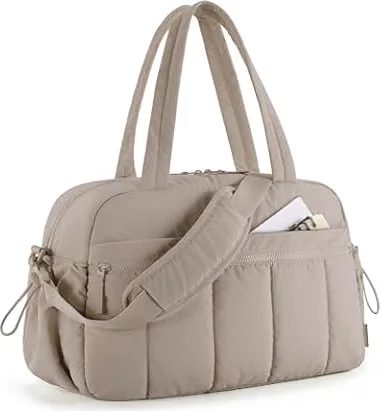 BAGSMART Puffer Reisetasche, Sporttasche Damen 24L Weekender Wickeltasche