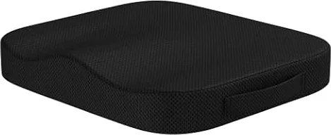 Sitzkissen orthopädisch Mittlere Härte – Memory Foam, Schwarz, 41x41x5cm