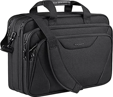 KROSER Laptoptasche bag 18 Zoll Handtasche bis 17,3 Zoll Laptop, Schwarz