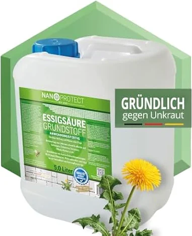 Nanoprotect Unkrautvernichter 5L - Grundstoff Essig - Unkrautentferner