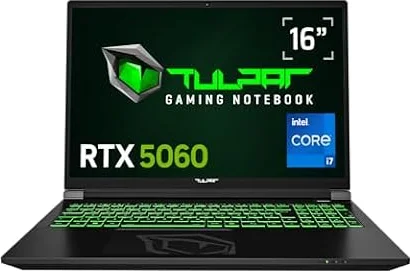 TULPAR T6 V3.5.1 Gaming Laptop | 16'' FHD+ 1920X1200 165HZ IPS LED-Display | Intel Core i7 14700HX | 32 GB RAM | 1 TB SSD | RTX 5060 | Windows 11 Gaming Notebook