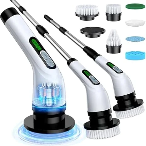 Highyes Elektrische Reinigungsbürste,Spin Scrubber IPX7 Wasserdicht