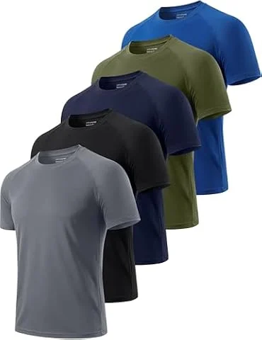 Cimic 5er Pack Sport Tshirts Herren Funktionsshirt Sportshirt Kurzarm