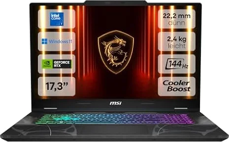 MSI Cyborg 17, Gaming-Laptop, 17,3" Full-HD 144 Hz Display, Intel Core 7 240H, NVIDIA GeForce RTX 5060, 16 GB DDR5, 1 TB SSD, Windows 11 Home, B2RWFKG-048