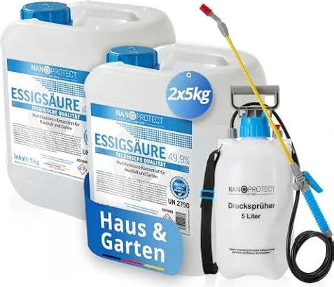 Nanoprotect Essigsäure 49,9% - 10 kg + Drucksprüher - Reiniger & Entkalker