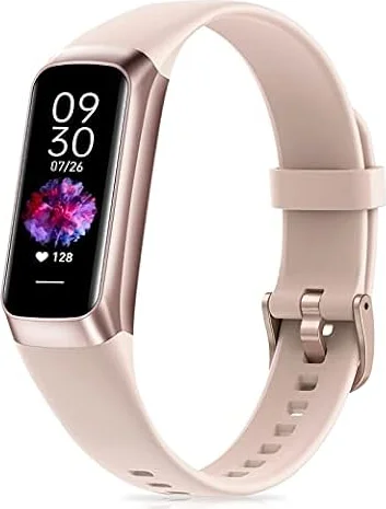 Fitness-Tracker mit Schrittzähler, Kalorienrechner & Stoppuhr, Gesundheitsuhr mit Herzfrequenz- und Schlafmonitor, 1,10" AMOLED Farbtouchscreen, Sportuhr für Damen & Herren