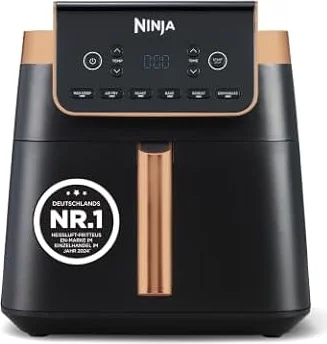 Ninja Heißluftfritteuse MAX PRO, 6,2 L, ölfrei, Schwarz/Kupfer