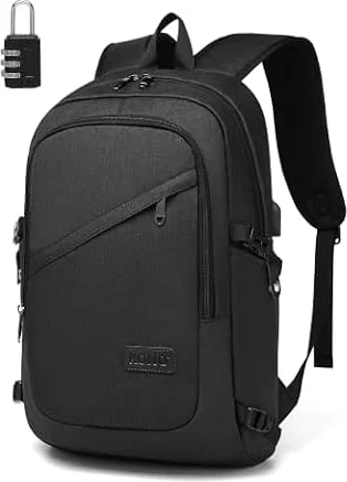 KONO Laptop Rucksack Herren Arbeit 15,6 Zoll, Schwarz