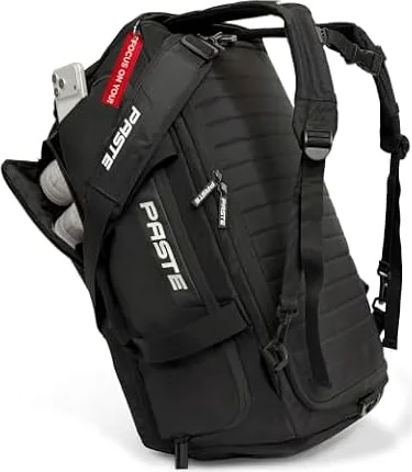 PASTE® - Premium Sporttasche 68L mit Rucksackfunktion, Schuhfach & Nassfach Schwarz - Fußballtasche & Trainings-Tasche mit Kühlfunktion Damen & Herren groß - XL Reise-Tasche & Gym Bag Sport & Fitness