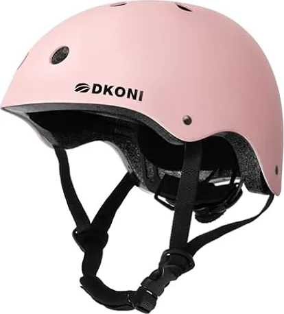 DKONI Fahrradhelm Helm Kinder, verstellbar und für mehrere Sportarten geeignet, von Kleinkind bis Jugend, 3 Größen (Rosa, S:48-52cm)