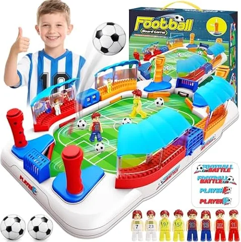 Dromlag Fussball Geschenke Jungen, Fußball WM 2026 Spielzeug ab 5 6 7 8 9+ Jahre Jungen, Tischkicker Geschenk Junge 4-10 Jahre, Kinder Spiele ab 4-10 Jahren, Kickertisch Mit 8 Figuren 4 Überdachungen