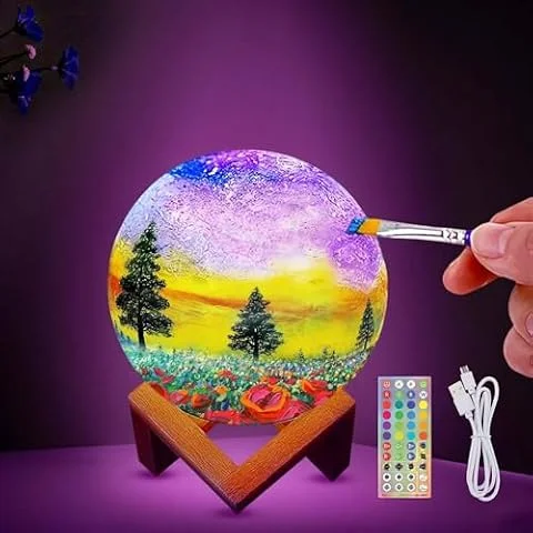 ACED Basteln MondLampe Malset,DIY Mond Lampe Malset Kreativ Set für Kinder,Bastelset Kinder ab 6 7 8 9 10 11 12 Jahre, Geschenke für Mädchen 6-12Jahre,3D Lackierung Nachtlicht