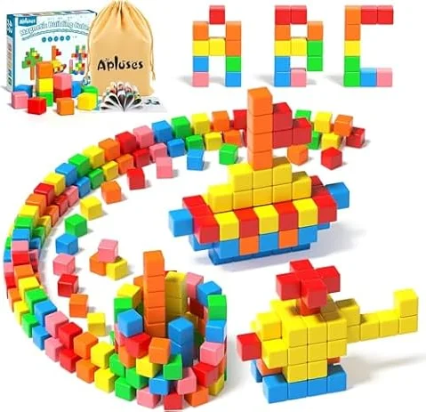 Apluses Magnetische Bausteine, Magnetbausteine Kinder ab 3+ Jahre