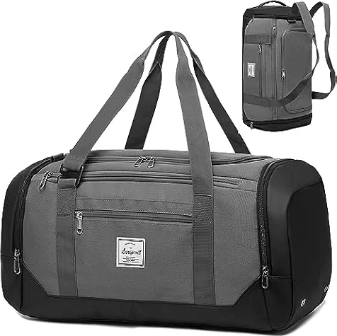 Laripwit Sporttasche Herren 40L Reisetasche Rucksackfunktion mit Schuhfach