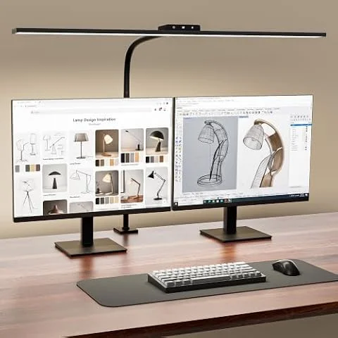 UPXNBOR Schreibtischlampe LED Dimmbar, 80 cm Klemmbare Monitor Lampe