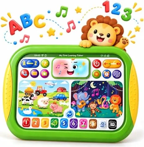 Kinder Lerntablet Spielzeug - Lernspielzeug mit Musik, Lichtern, 5 Sprachen