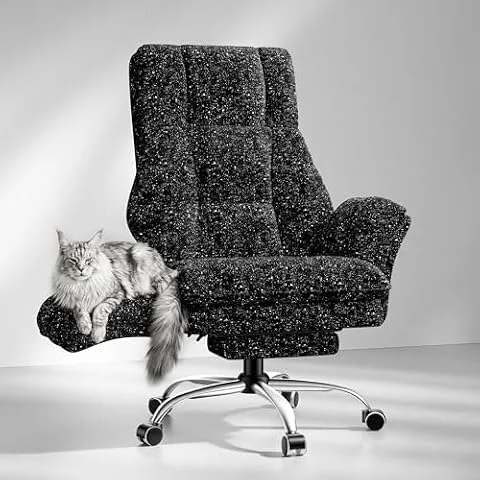 HOMRELEXA Bürostuhl mit Fußstütze, 135° für Home Office, Galaxieschwarz