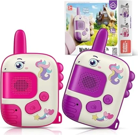 Wootoyz Einhorn Geschenk für Mädchen, Walkie Talkie Kinder Oster Geschenke Mädchen 3 4 5 6 7 8 Jahre Spielzeug ab 3-8 Jahre Mädchen Einhorn Spiel Walki Talki 3-8 Jahre Geschenk Einschulung Mädchen