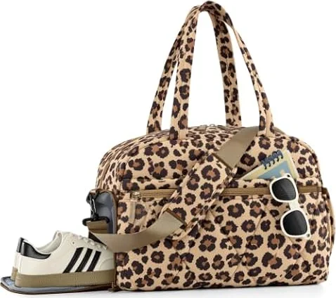 Lekespring Sporttasche Damen, Puffer Reisetasche, Weekender mit Schuhfach