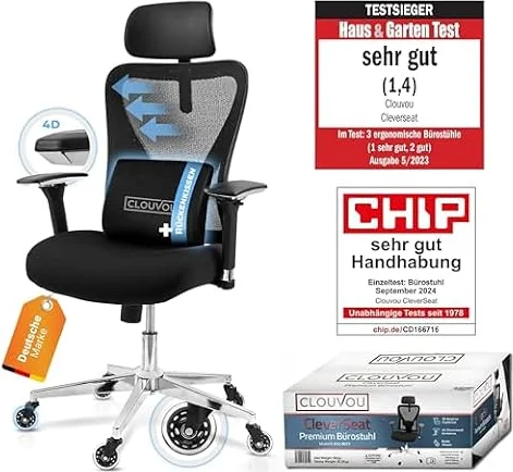 CLOUVOU CleverSeat Bürostuhl Ergonomisch Homeoffice