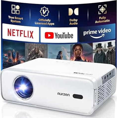 Aurzen EAZZE D1 Smart Beamer Heimkino mit Netflix ＆ Dolby, 1080P